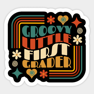 Groovy Little First Grader First Day of School Sticker